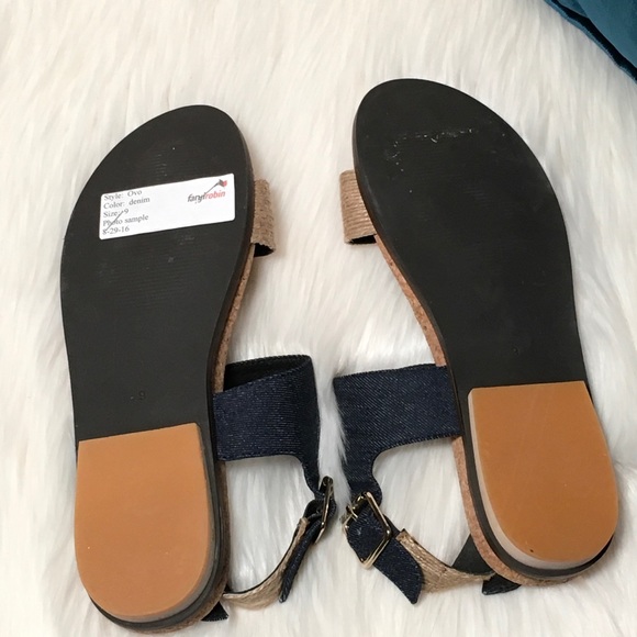 NWOT FarylRobin Denim & Cork Sandals from Anthro - Picture 4 of 6